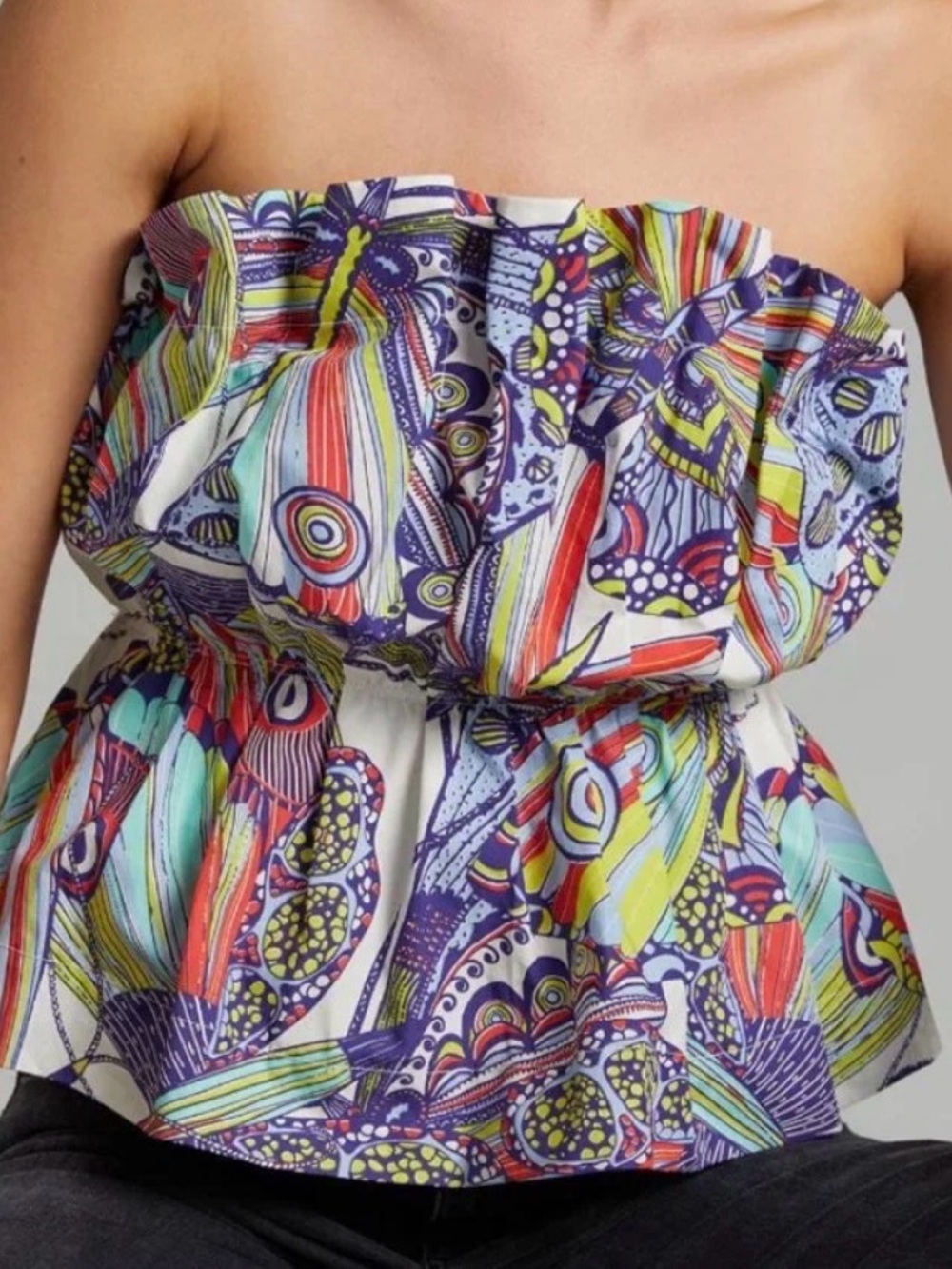 Anthropologie Diana Ruffled Tube Top Size M